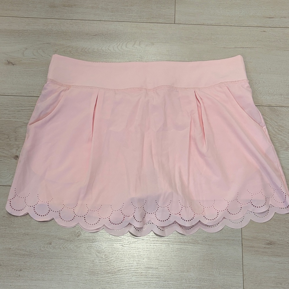 Pink Scalloped Hem Golf Skort